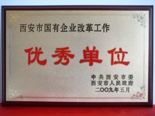 2009年5月，被西安市委、市政府评为西安市国企业改革工作优秀单位