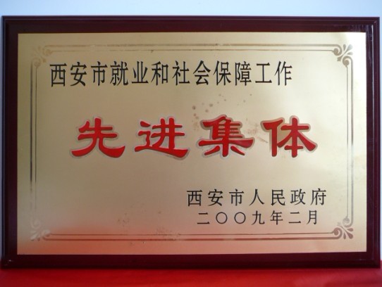 2009年2月，被西安市政府评为西安市就业和社会保障工作先进集体